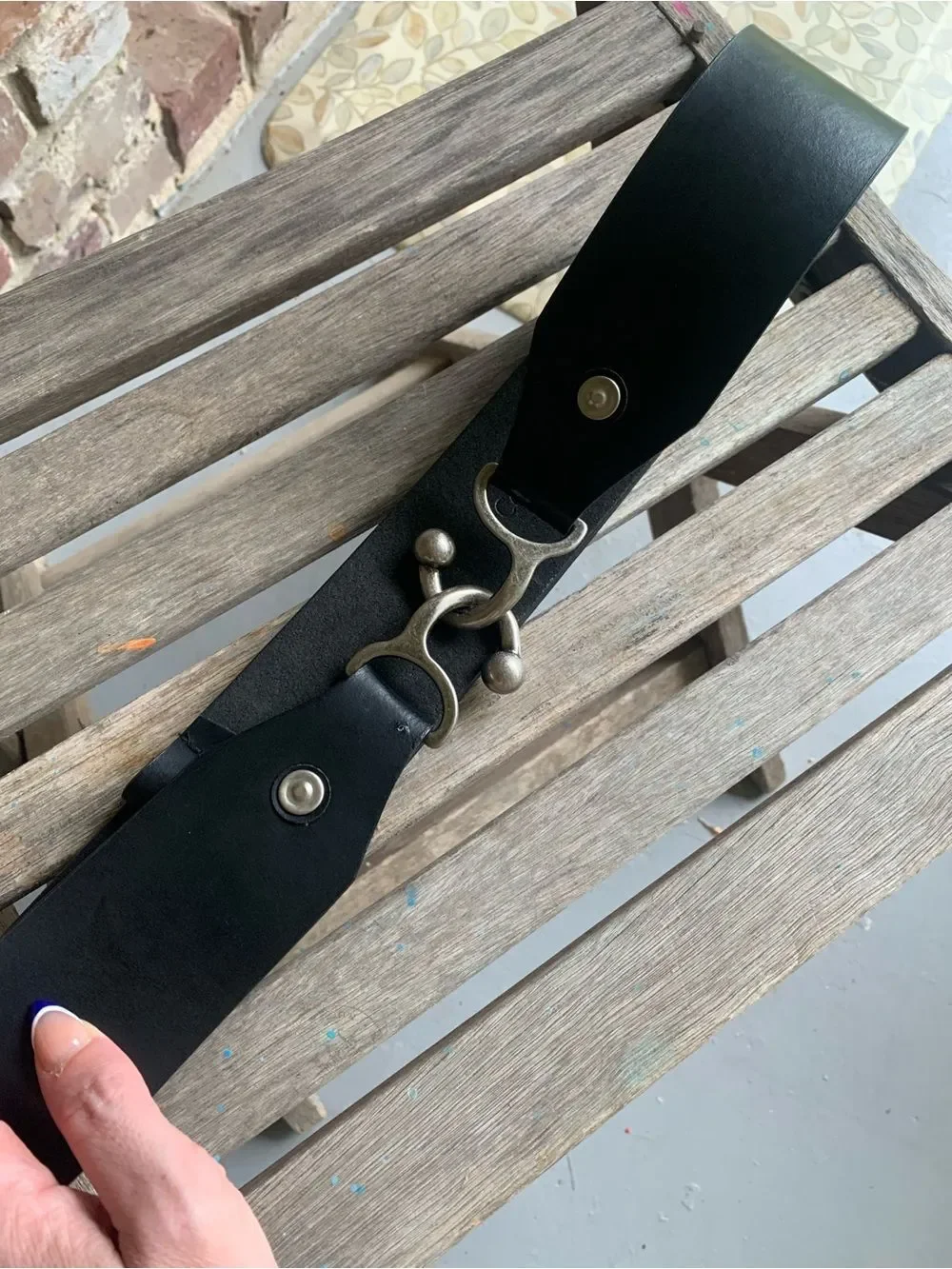 Vintage Coldwater Creek Adjustable Black Belt L-XL